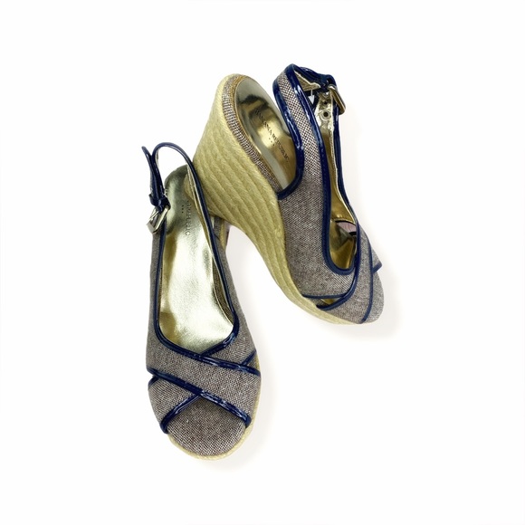 Banana Republic Blue Platform Wedge Heels - Picture 2 of 3